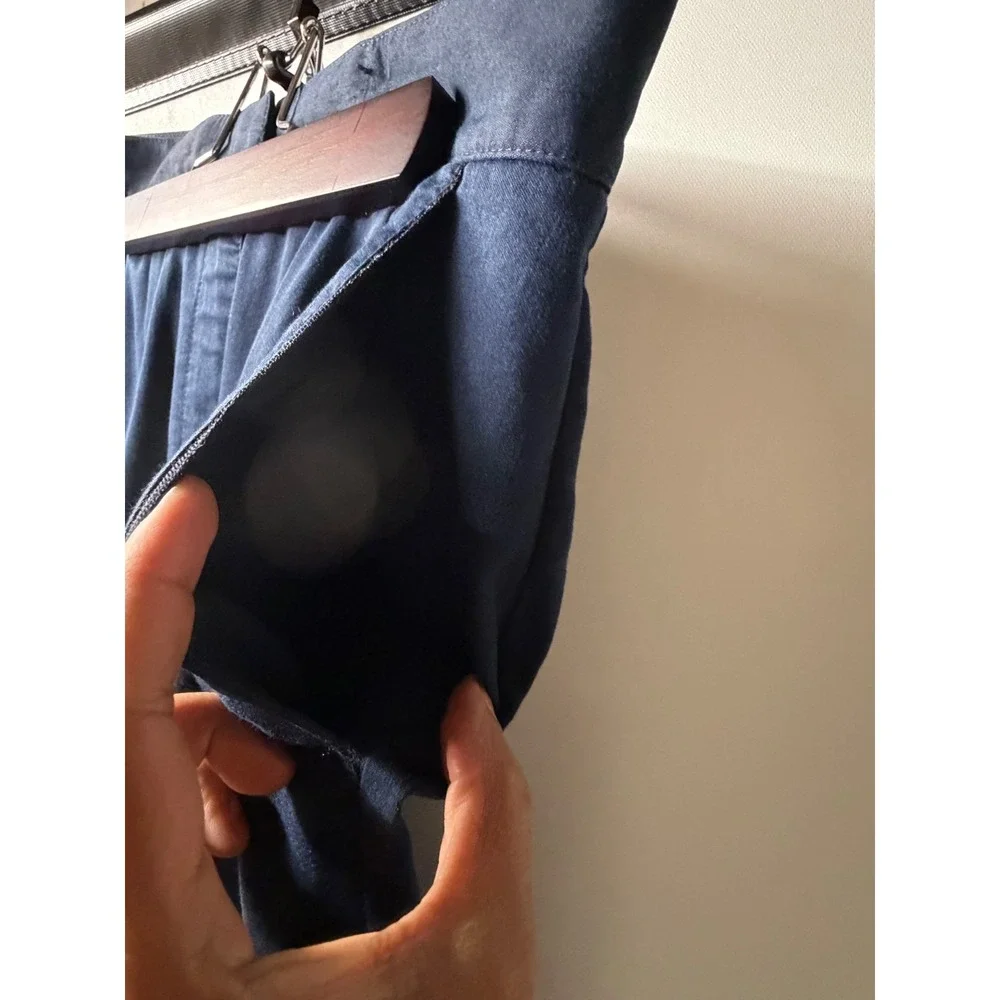 Liz Claiborne Lizsport Kylie Navy‎ Blue Pleated Straight Leg Trousers Size 8 - Picture 6 of 8